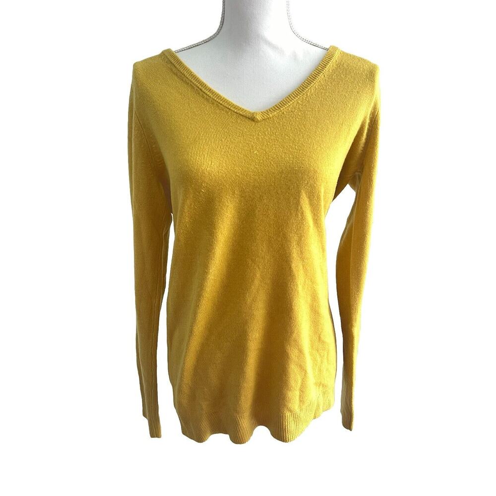 New York & Company Mustard Yellow Soft Long Sleeve Sweater Sz M